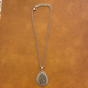 Brighton Crystal Rocks reversible teardrop pendant necklace.